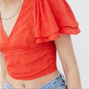 Urban Outfitters Coral Crop Top